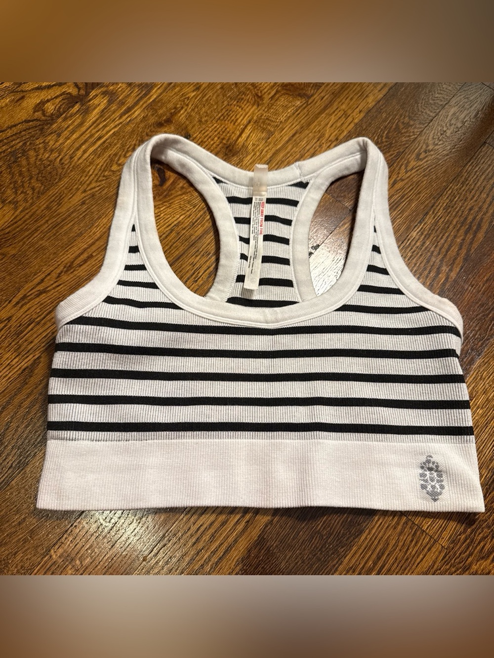 Free People Black & White Striped Racerback Bralette